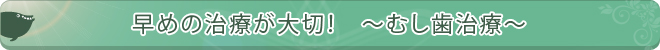 早めの治療が大切！　～むし歯治療～