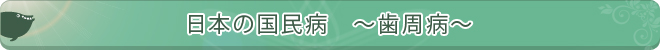 日本の国民病　～歯周病～